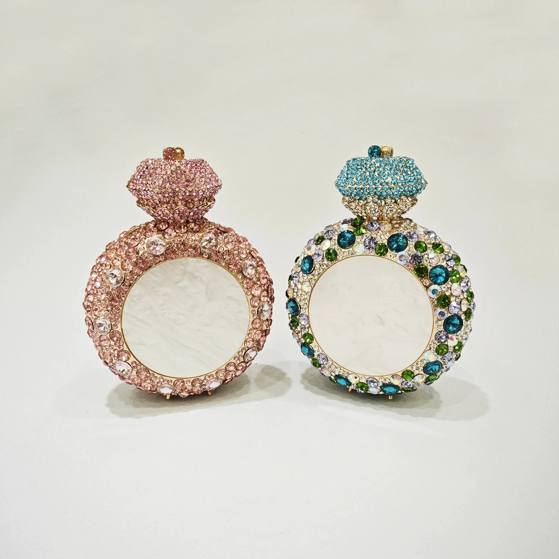 

Женская вечерняя сумка в форме ракушки, круглая вечерняя сумка, инкрустированная бриллиантами, клатч в форме кольца, сумка через плечо с кристаллами и бриллиантами