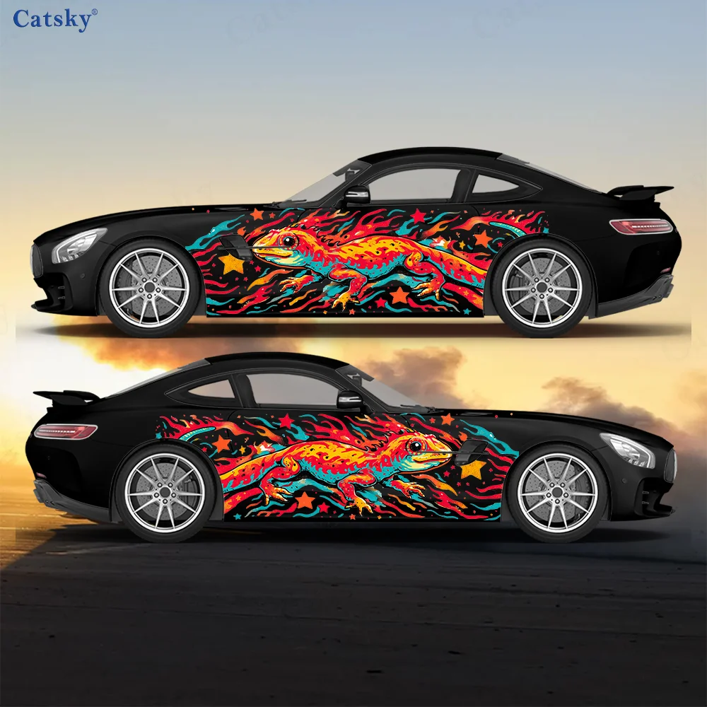 

Trendy and Hot Burning Lizard Car Vinyl Wrap Decal Self-adhesive PVC Sticker Suitable for Trucks SUV Decoration Auto Accessories