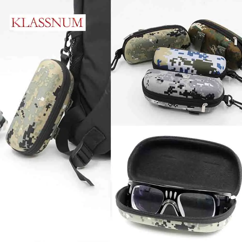 

EVA Camouflage Tactical Sunglasses Case Portable Zipper Glasses Box Glasses Holder Eyeglass Accessory for Outdoor Camping Hiking