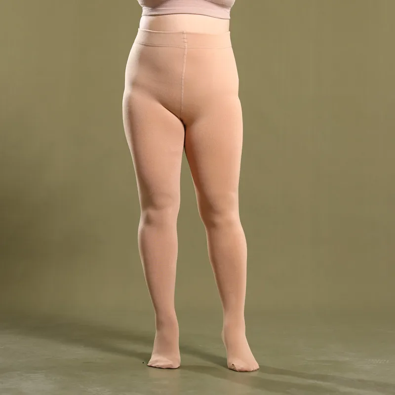 1pcs High Waist Female Plus Size Stretchy Thick Tights 120d Women Fleece Pantyhose Autumn Warm 45- 150kg Black White Skin Color