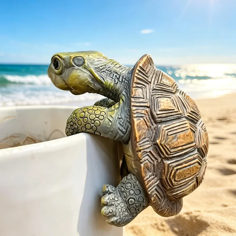 1/2 piece set of realistic turtle-shaped decorative ornaments, unique and interesting resin decorations for outdoor garden, courtyard, pond, and home yard decor