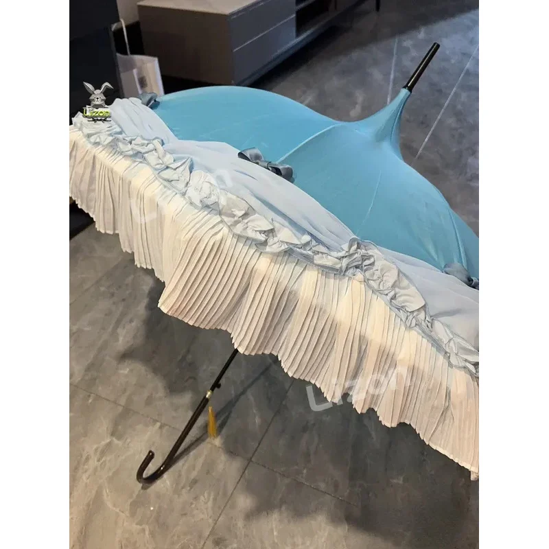 CyAnime Violet Evergarden Cosplay paraguas azul violeta Evergarden Anime Cosplay violeta Evergarden accesorios de Cosplay