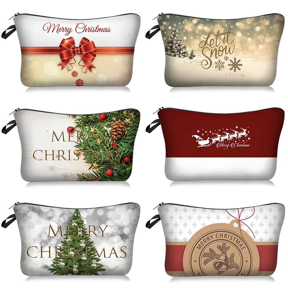 2023 New Year Merry Christmas Decorations Santa Print Cosmetic Bag Christmas Gift Xmas Noel Kerst Natal Navidad Ornaments