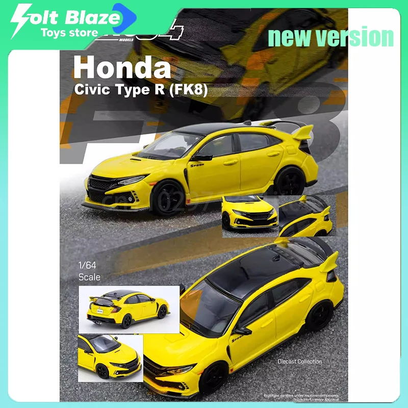 

INNO1/64 Honda CivicTYPE-R (FK8) Желтая модель автомобиля, имитация статического дисплея, модели автомобилей из сплава для мальчиков, коллекционные игрушки на день рождения, подарок