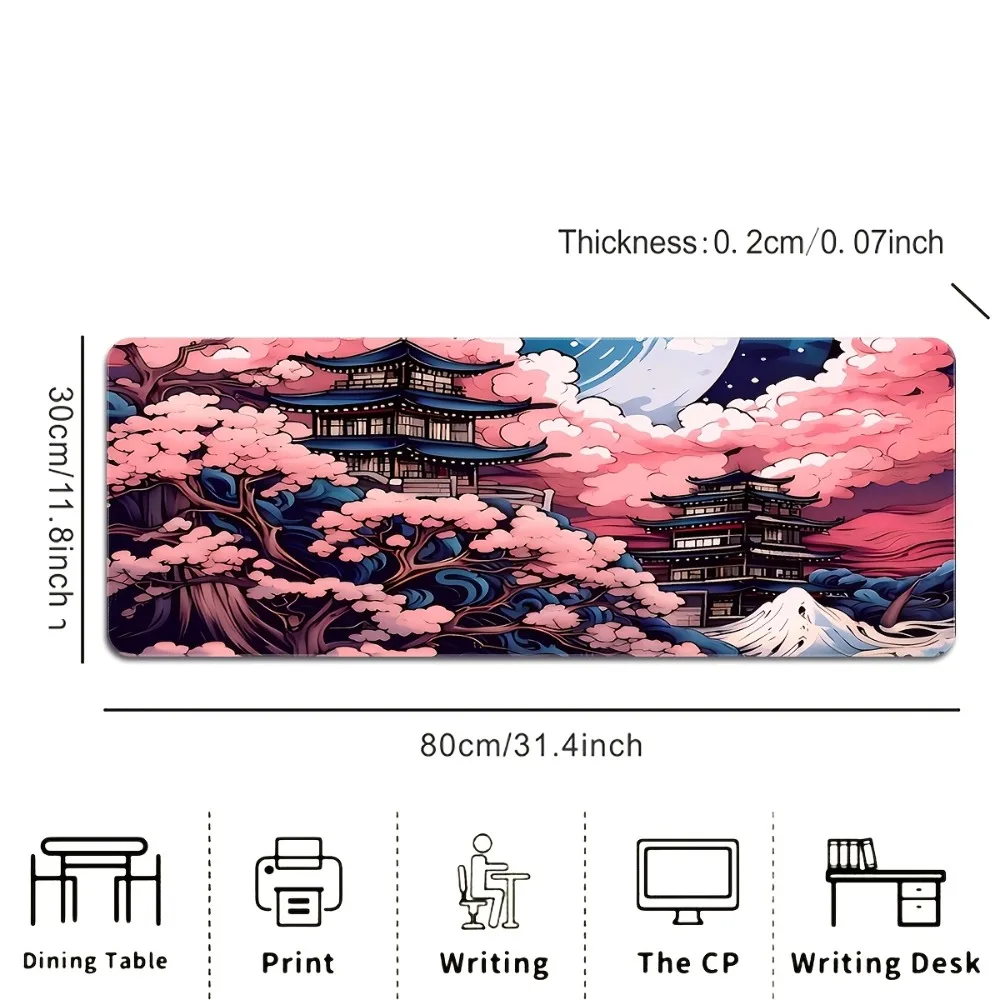 Tapis de souris Anime Sakura Pavilion Extension, organiseurs de bureau et plateaux au design exquis, tapis de souris alfombrillas gaming