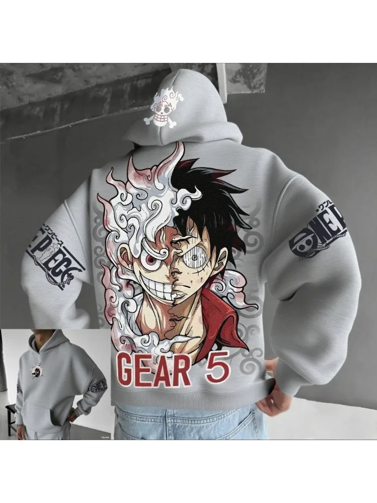 Herren One Piece Ruffy Gear 5 Nika Anime Hoodie Männer Frauen Streetwear Casual Pullover Sweatshirt Herbst Winter Langarm Tops