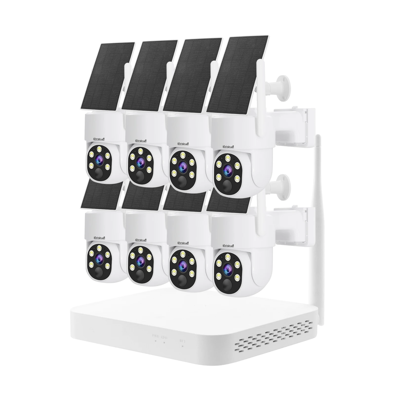 JideTech 4MP 8H نظام كاميرا PTZ لاسلكي صغير يعمل بالطاقة الشمسية في الهواء الطلق مع 2 قطعة بطارية 9000 مللي أمبير كاميرا PIR 3 واط لوحة طاقة شمسية #1