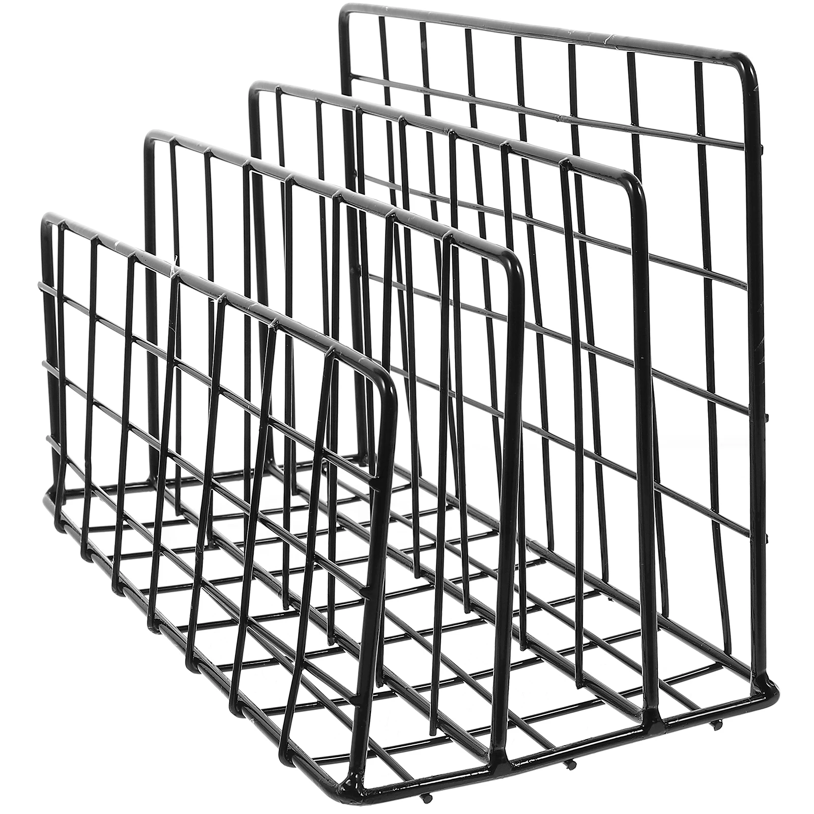 

Wrought Iron File Holder Book Shelf Metal Magazine Office Organizer Multifunction Desk Bookshelf Stand Plate Desktop Document