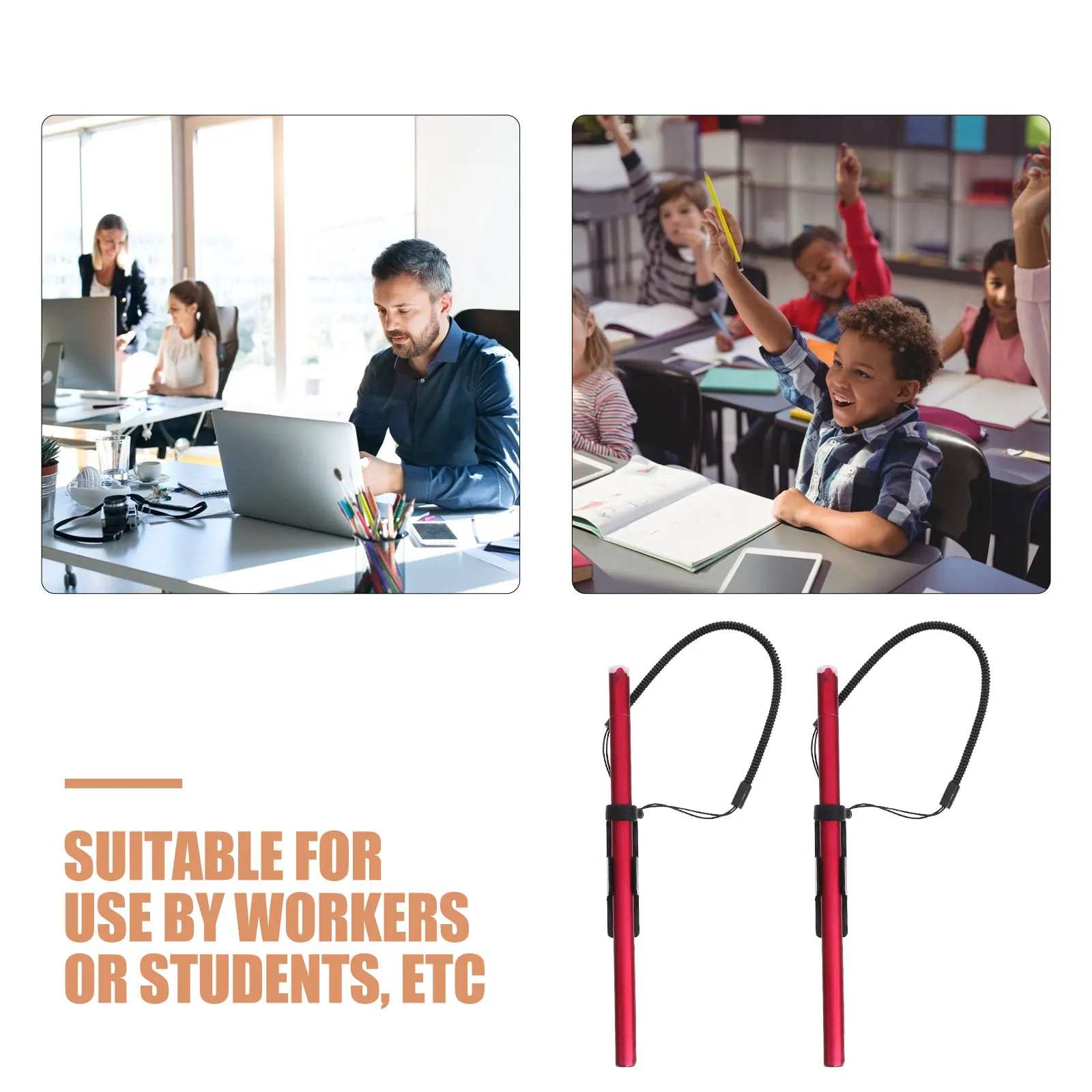 2Pcs Black Elastic Pen Tether Strap Retractable Touchscreen Tablet Stylus Holder Anti-Lose Clipboard Leash for Drawing