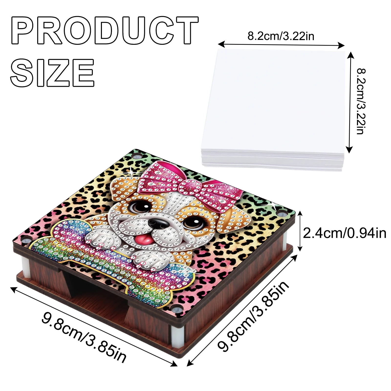 2Pcs Diamond Painting Note Box Kits,Animal Theme Diamond Art Special Shape Diamond  Sticky Note Box for Office Handmade Gifts view 2