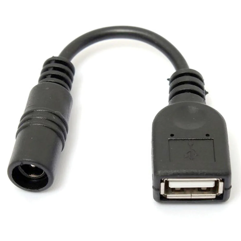 Cavo connettore di alimentazione DC femmina a USB AF DC maschio da 5,5 x 2,1 mm per adattatore per laptop Adattatore di alimentazione per caricabatterie Suggerimenti per connettore