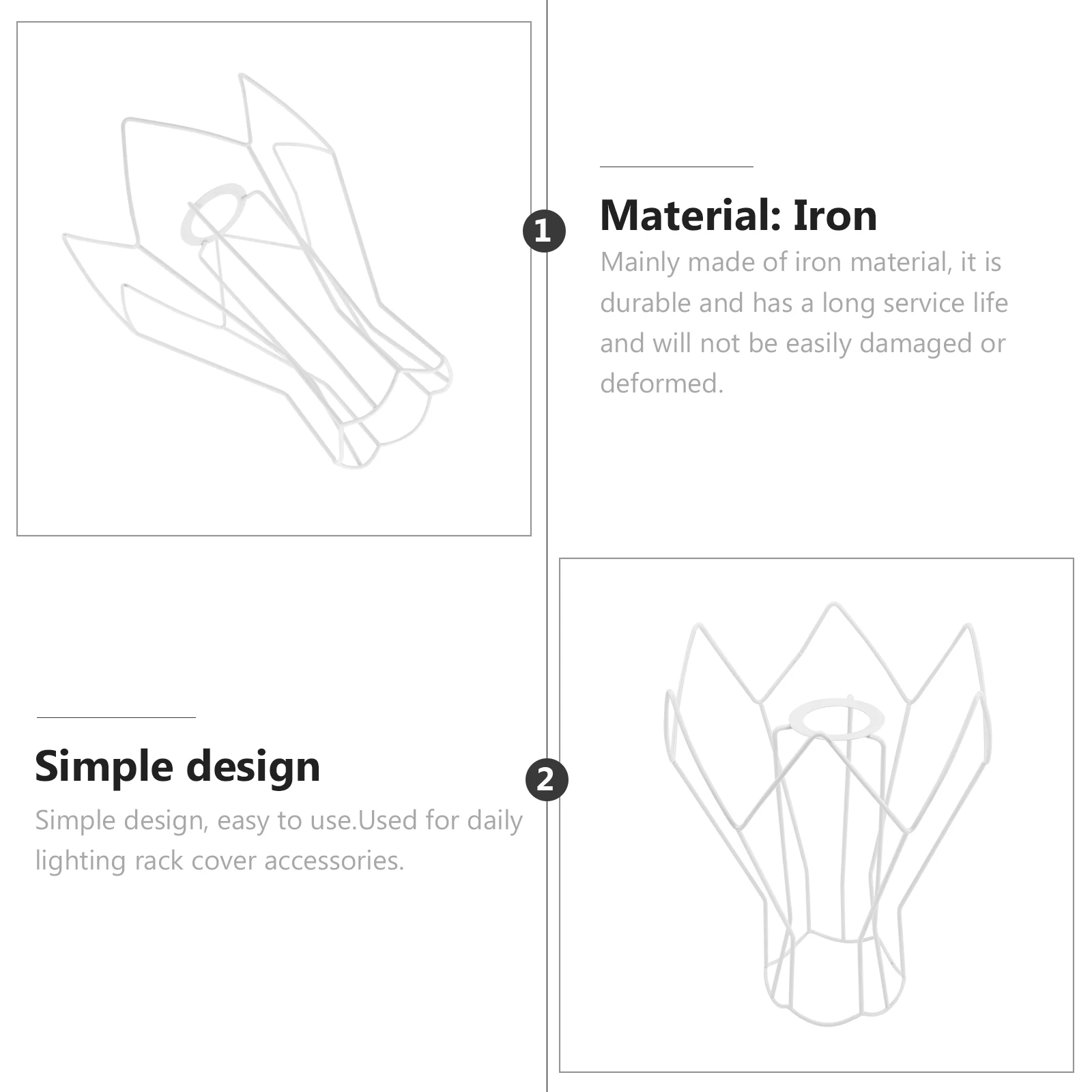 

Lampshade Ring Creative DIY Wire Shade Frame Replacement Light Cage Guard for Chandelier Desk Lamp Metal Ring Support