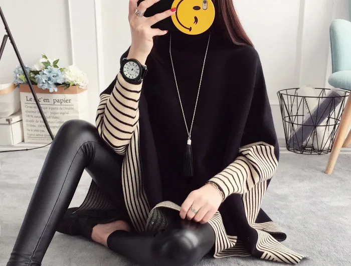 2023 Women Pullover Female Sweater Fashion Autumn Winter  Shawl Warm Casual Loose Knitted Tops