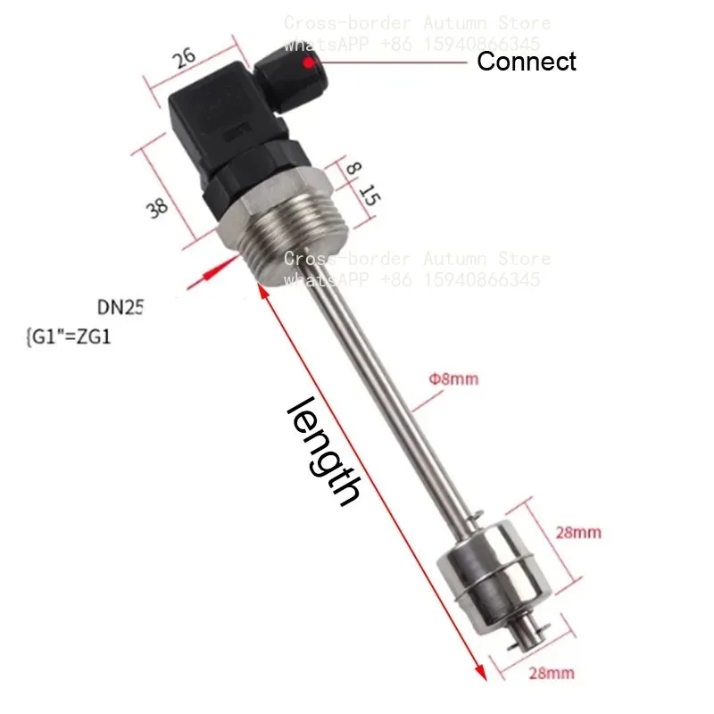 1PC Floating Ball Liquid Level Switch Stainless Steel Water Control Multi-point Reed Switch Water Meter Liquid Level
