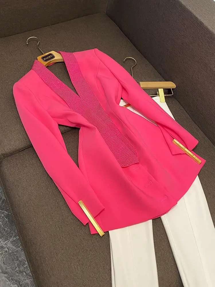 

Длинное платье Ele Bal с воротником со стразами для женщин, осень-зима, облегающее платье на пуговицах для поездок на работу