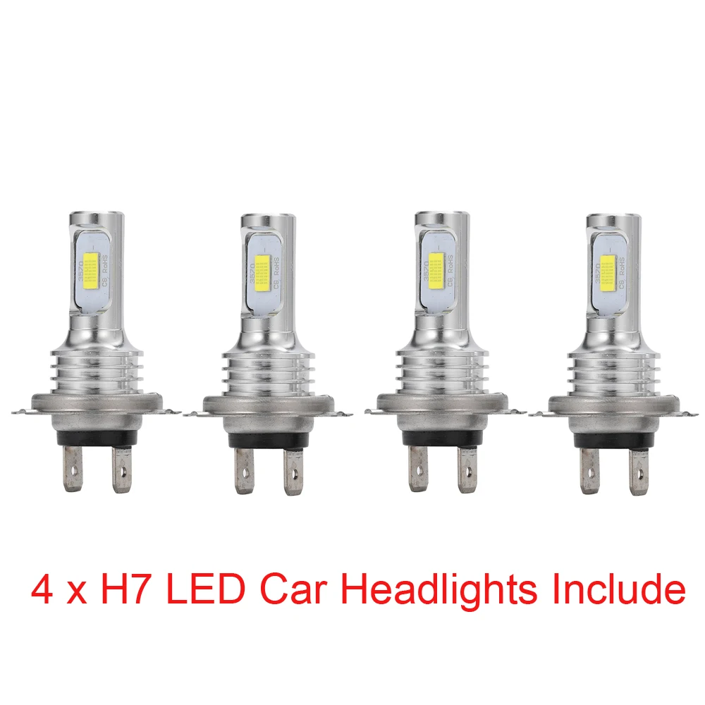 

4Pcs LED H7 H1 H8 H9 H11 9005 9006 Car Bulbs HB3 HB4 CSP LED Super Bright Headlight DRL Lamp 6000K White Yellow Blue
