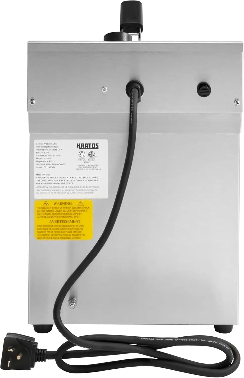 29Y-015 상업용 전기 조리대 프라이어, 15lb. 용량, 208/240V, 3500W, 바구니 1개