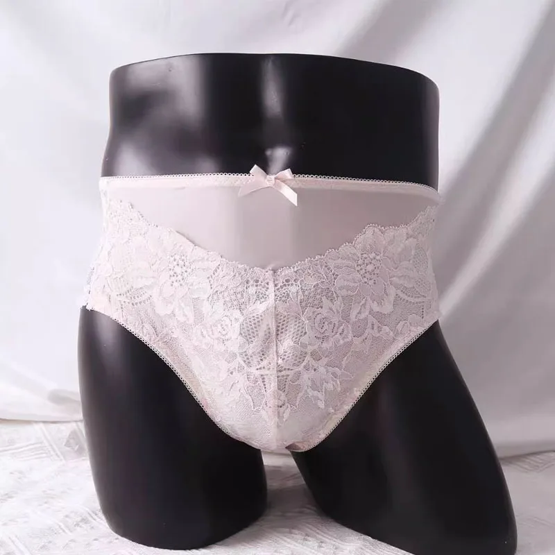 

Мужские сексуальные кружевные трусы со средней талией, прозрачное нижнее белье, дышащие трусики, клубные трусики с переодеванием, трусики BF для частной вечеринки