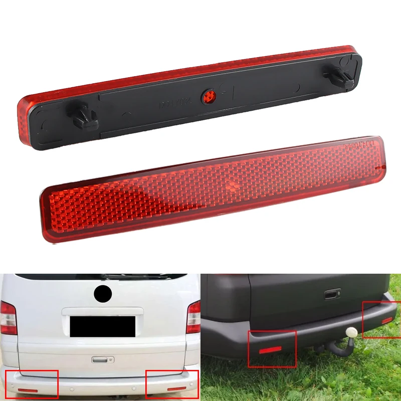 2 قطعة المصد الخلفي عاكس غطاء للعدسات الخفيفة اليسار + اليمين لشركة فولكس فاجن Transporter Multivan T5 2003‐3011 OEM # 7E0945105,7E0945105C #1