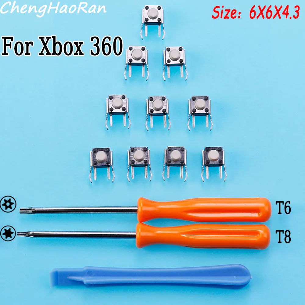 10 pezzi per controller Xbox 360 interruttore tattile leggero con riparazione staffa accessorio pulsante paraurti RB LB con strumenti