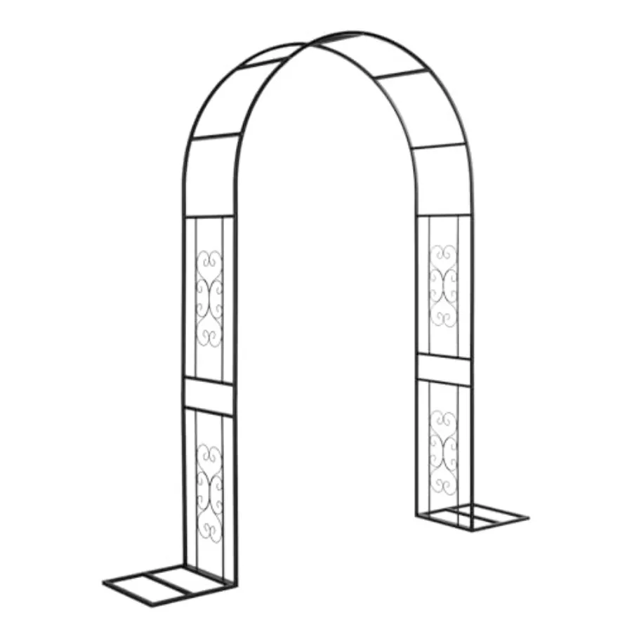 

Garden Arch Trellis with Base, Heavy Duty Metal Arbour Archway for Climbing Plants Outdoor, Wedding Ceremony Party Patio Decor