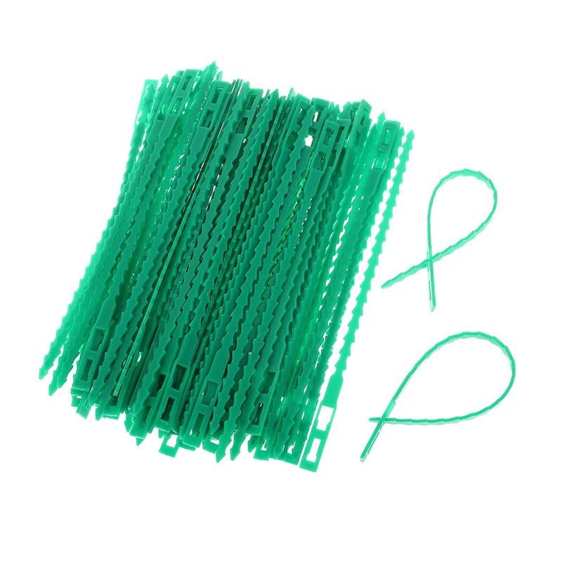 100Pcs/pack Reusable Garden Cable Ties Plant Support Shrubs Fastener Tree Locking Nylon Adjustable Plastic Cable Ties Tools