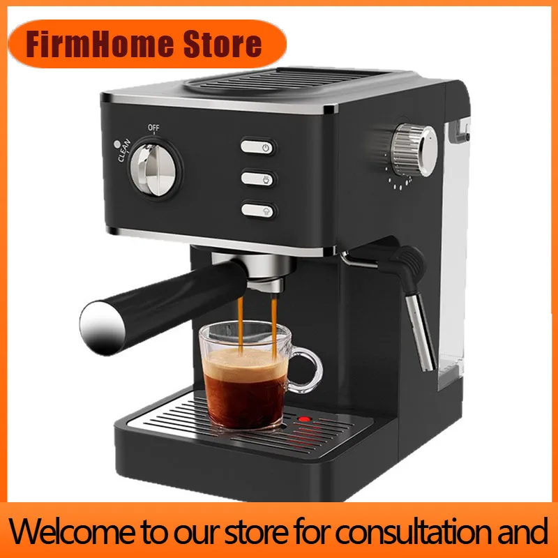FirmHome StoreHome Semi-automatic Espresso Machine Small Coffee Machine With Knob Control Milk Frother Electric Coffee For Offic