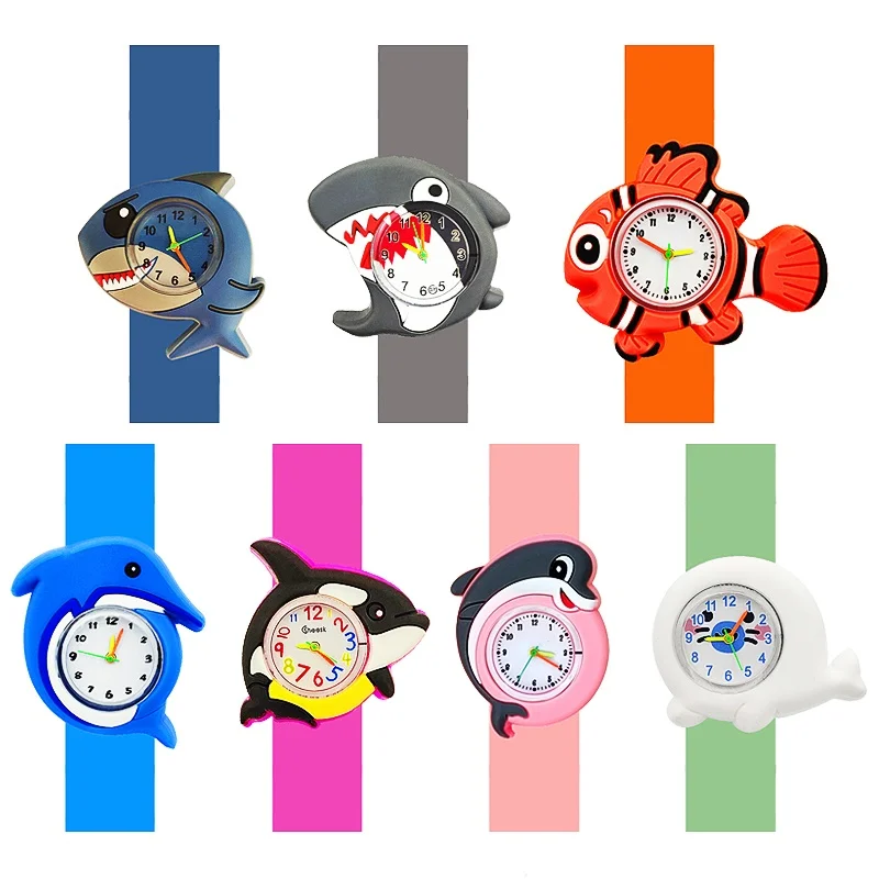 Cartoon Shark Dolphin Bracelet Children Toys Watches Baby Birthday Gift Kids Watches for Boy Girl 2-15 Years Old Child Clock