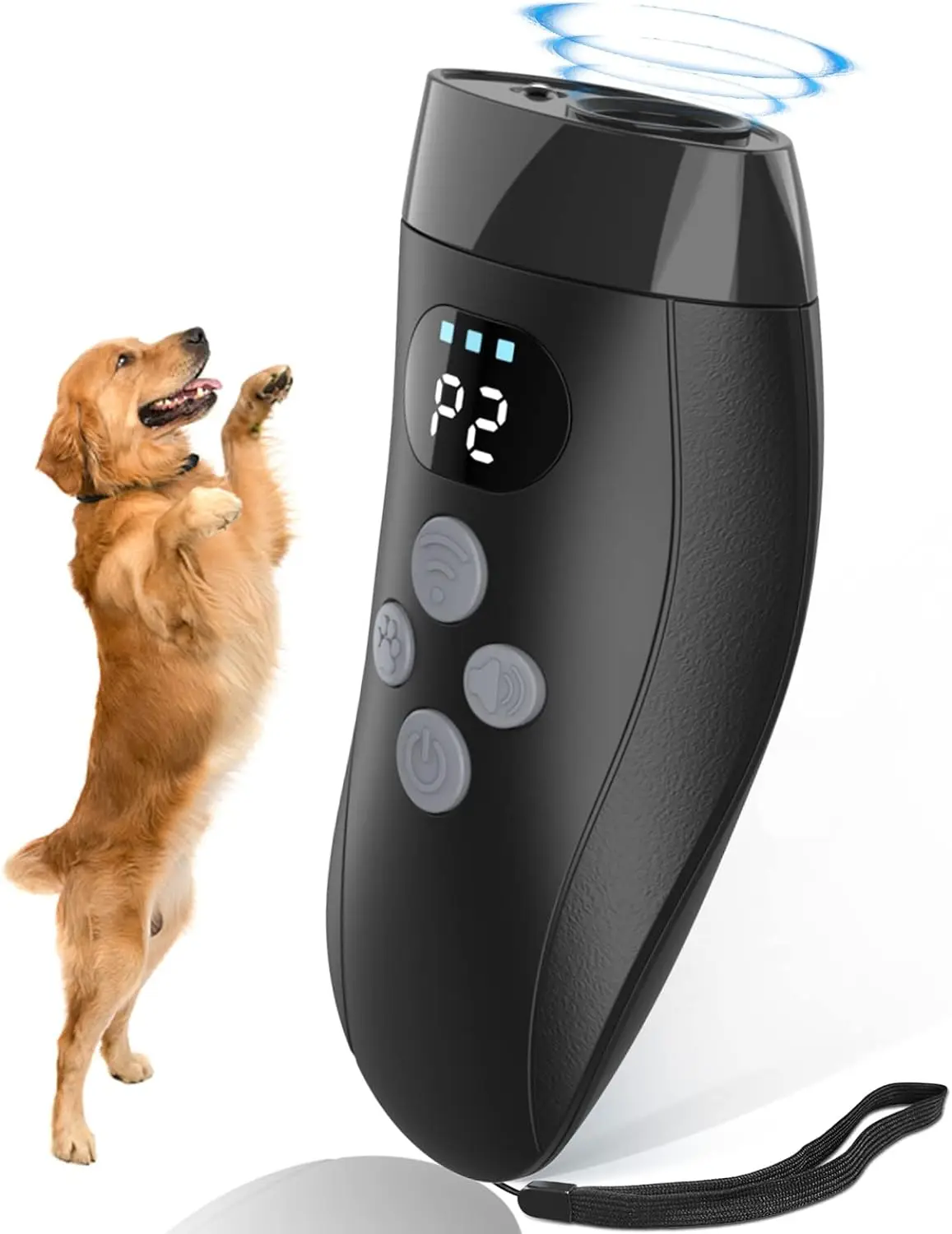 3 in 1 Dog Bark Deterrent Device with Training Deterrent Ultrasonic Anti Barking Device with LCD Screen with LED Flashlight