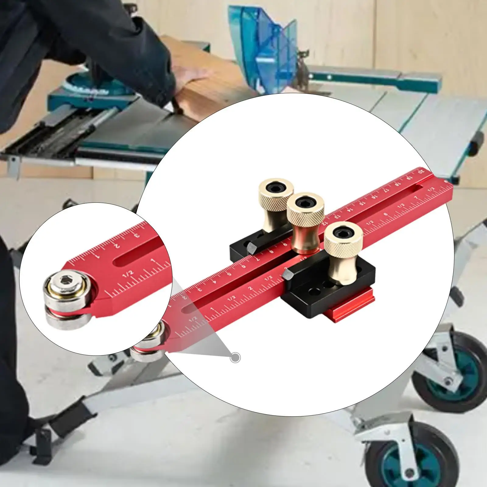 Table Saw Jig Guide Cutting Aid Tool Carpentry Cutting Assistance Adjustable Precision Woodwork Tool Narrow Thin Strip Cuts