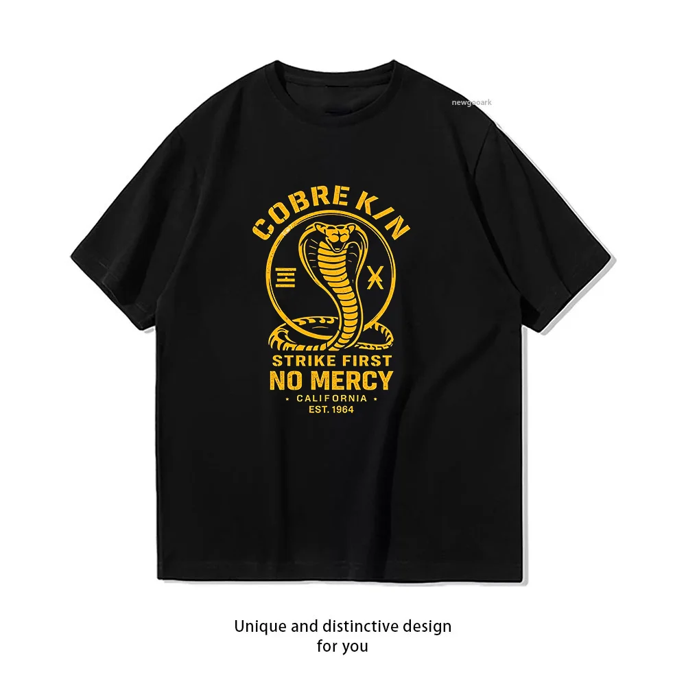 Cobra Kin Strike First No Mercy 1964 California  Casual Cotton Short Sleeve Tee for Men Women