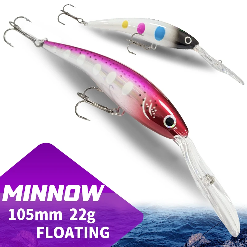 

105F Floating Minnow 105MM 22G Long lip Minnow Fishing Lures Wobblers Jerkbait Hard Bait Isca Artificial for Bass Trout