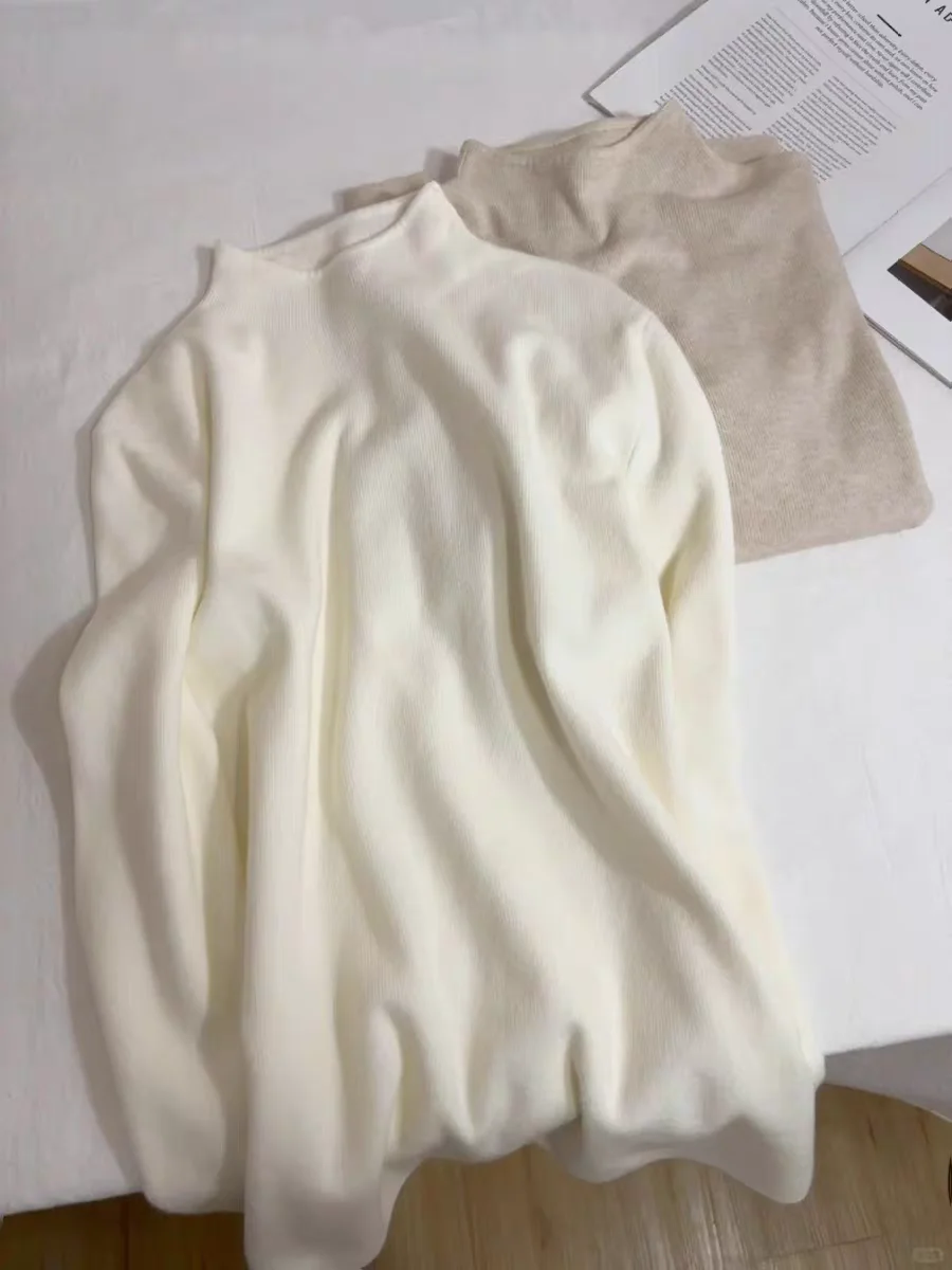 لينة الكشمير الصغيرة الوقوف طوق بأكمام طويلة تي شيرت للنساء الخريف والشتاء جديد الكورية الدافئة الداخلية قاع قميص أعلى #4