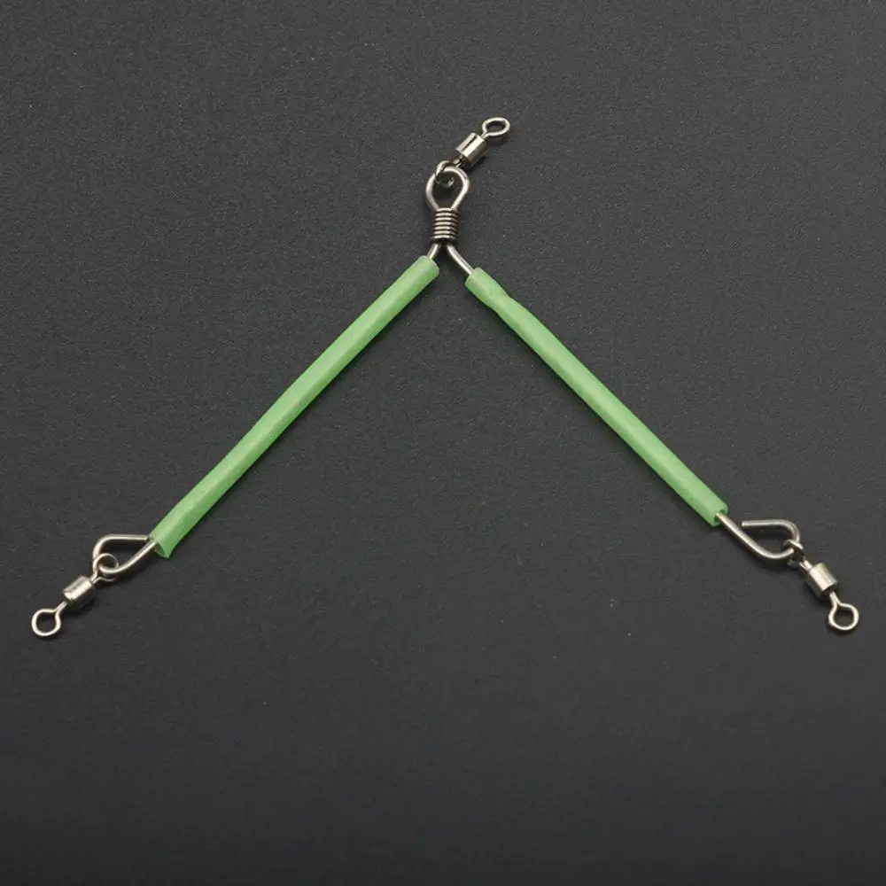 

5PCS T-shaped Fishing Balance Connector Trident Luminous Luminous Tube Balance Bracket Anti Entanglement with Rolling Swivels