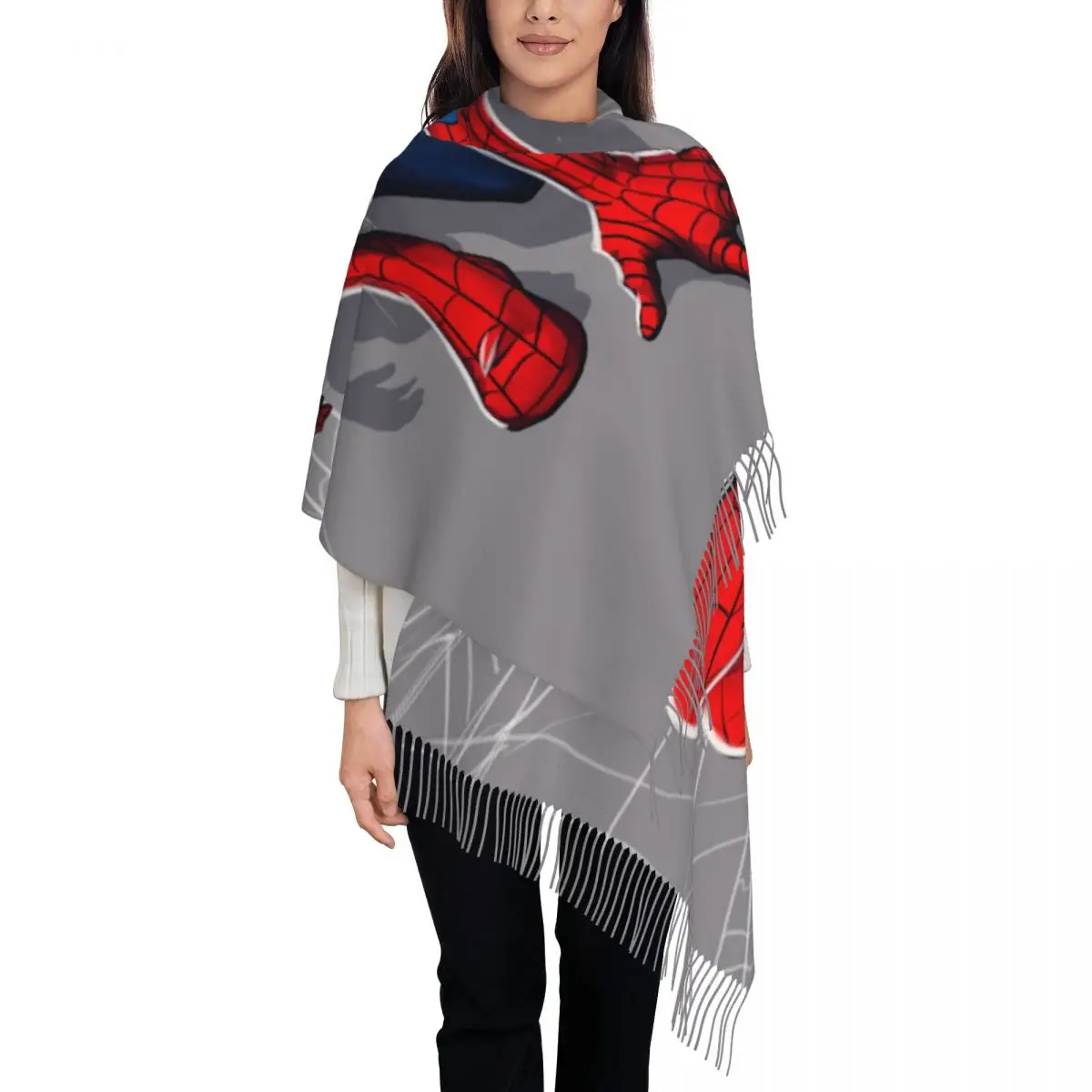 

Custom Printed Spider Man Superhero Scarf Women Men Winter Warm Scarves Shawl Wrap