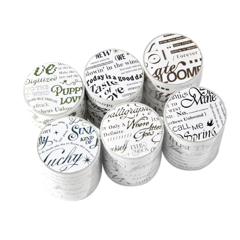 

Набор из 6 декоративных клейких лент в японском стиле для медленного письма, оставляющие пространство для тишины, Washi-ленты, маскирующие ленты, наклейки, канцелярские товары