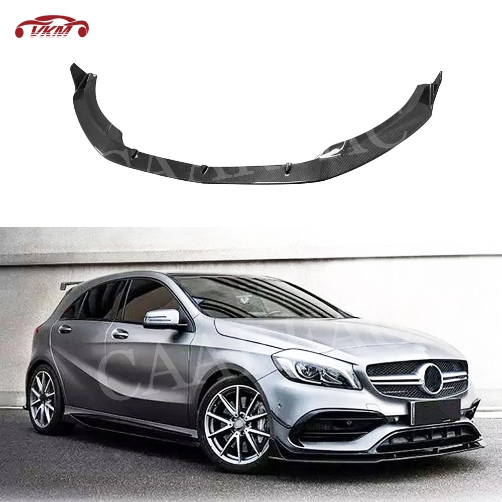 

Carbon Fiber Material Front Lip Spoiler Splitter With Red Line For Benz A Class W176 A45 AMG 2016-2019 FRP Head Bumper Shovel