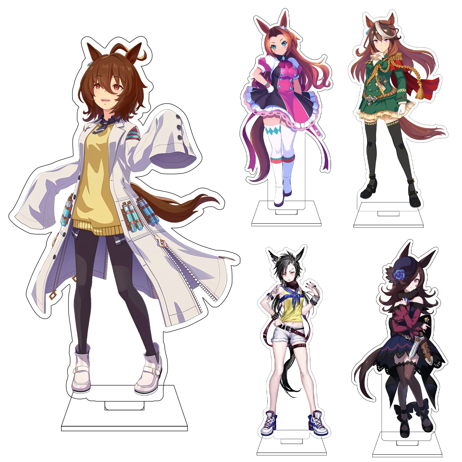 Figura Acrílica de 16CM del Anime Uma Musume Pretty Derby, con Base, de Rice Shower, Fuji Kiseki y Special Week, Adorno, Regalo