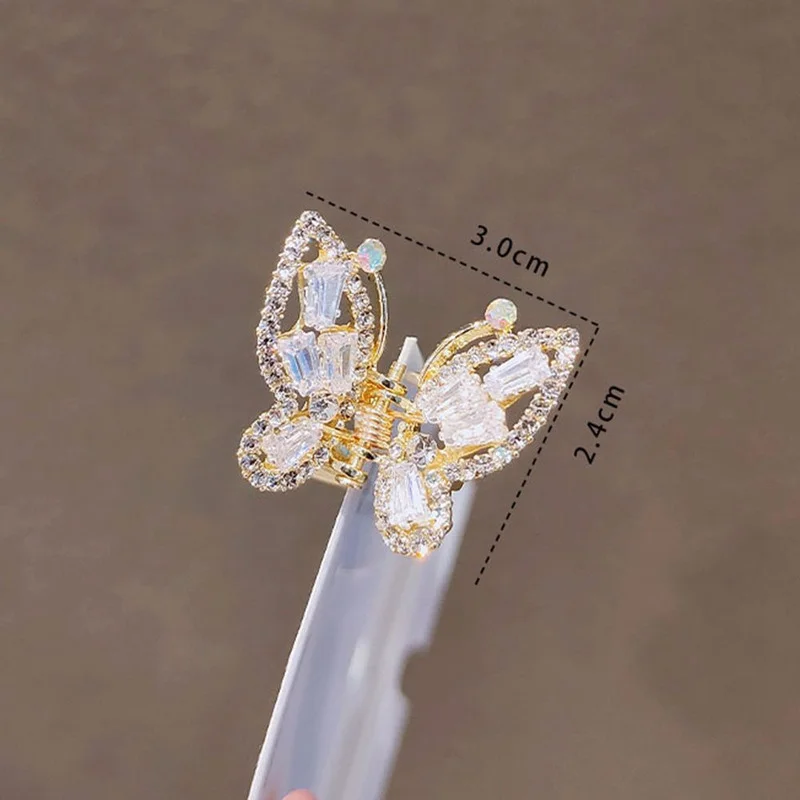 Hair Clips Butterfly Sparkling Crystal Hairpins Women Glitter Rhinestone Hair Claws Bangs Barrettes Hair Clip Korean Accessories