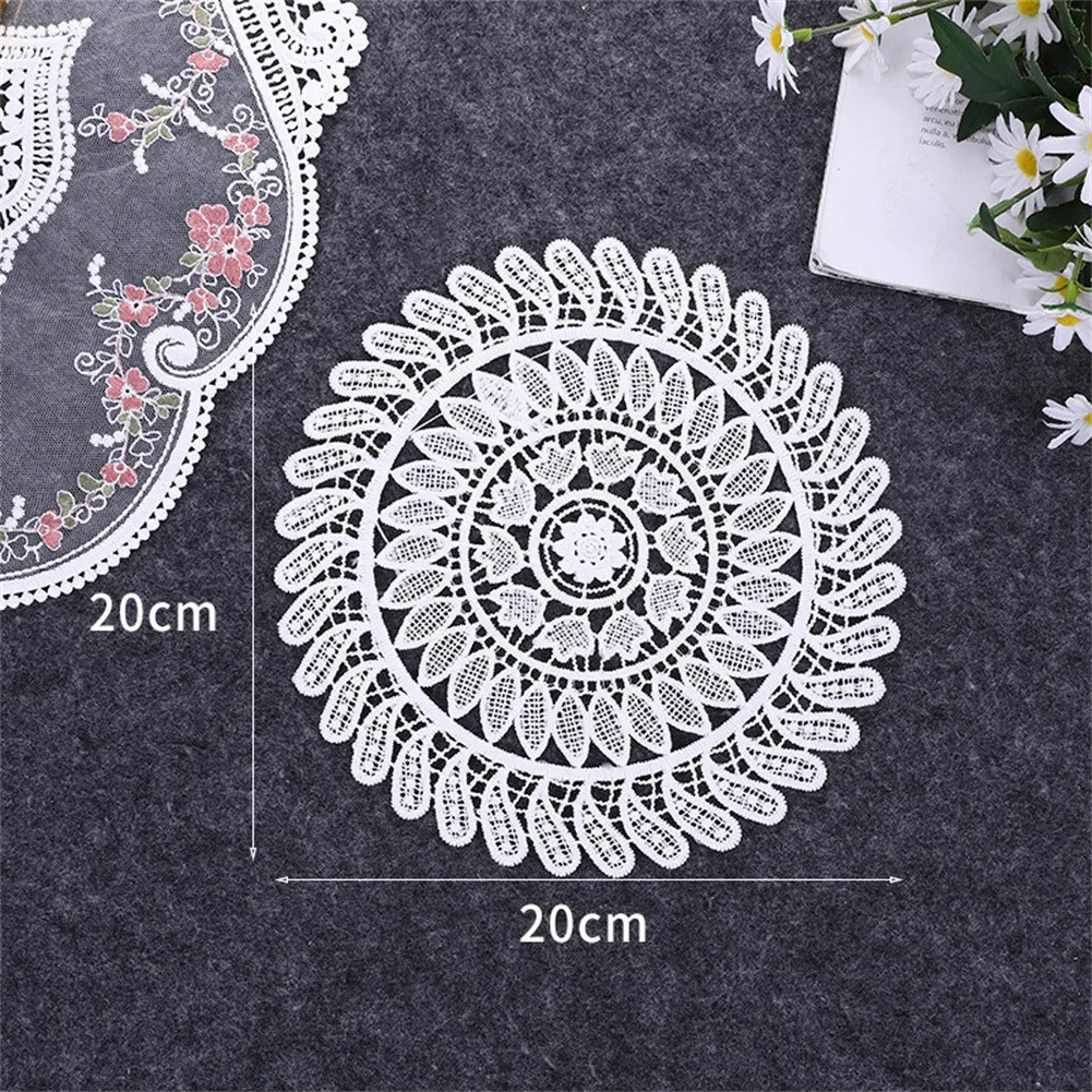 Round Lace Doilies Crochet Lace Placemat Napkin Placemat Cup Dish Coaster Table Place Mat Tea Glass Pad Doily Kitchen Handmade