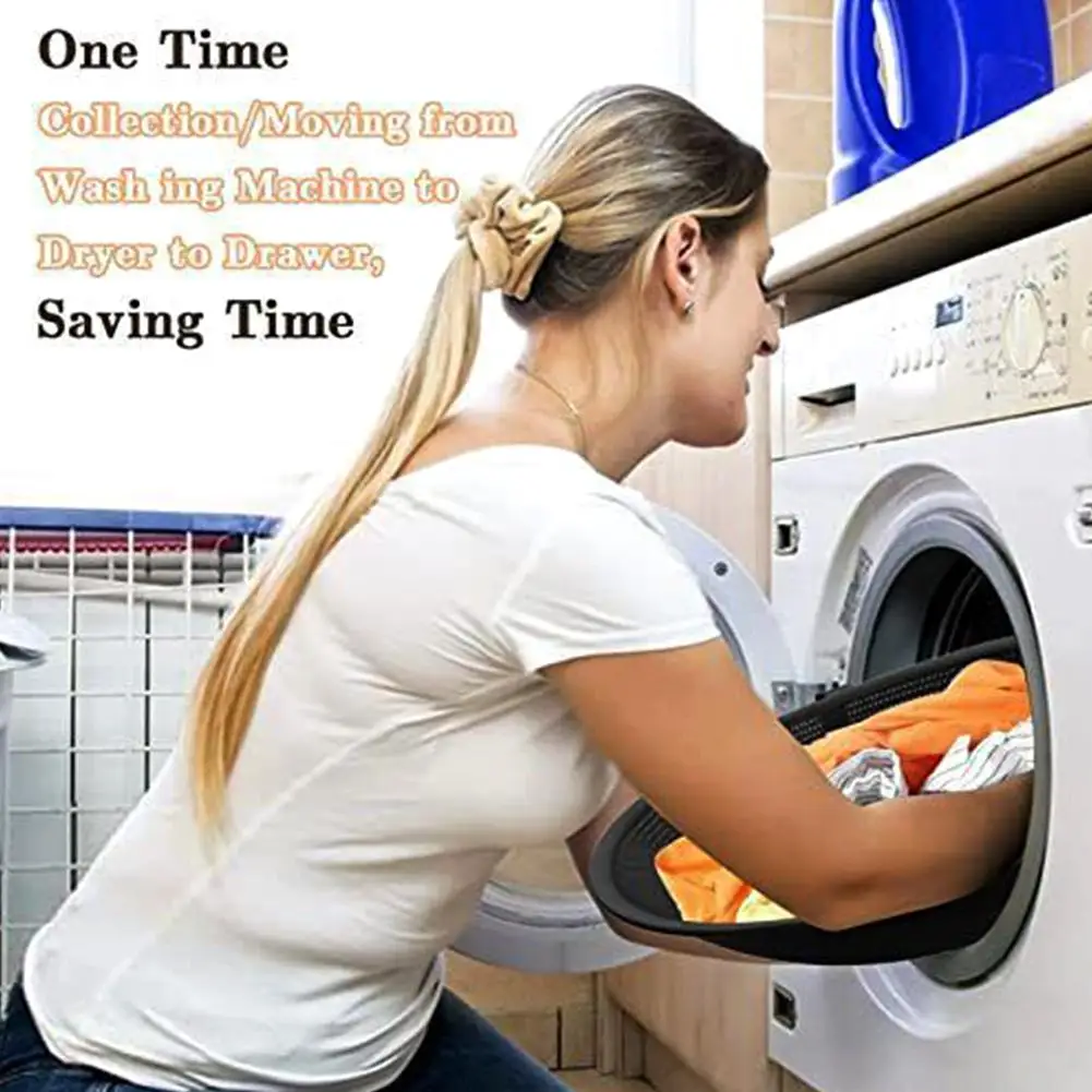 Drying Machine Laundry Basket Laundry Hamper New Fine Nylon Cloth Washing Machine Foldable Pop up Storage Dirty Cloth Basket