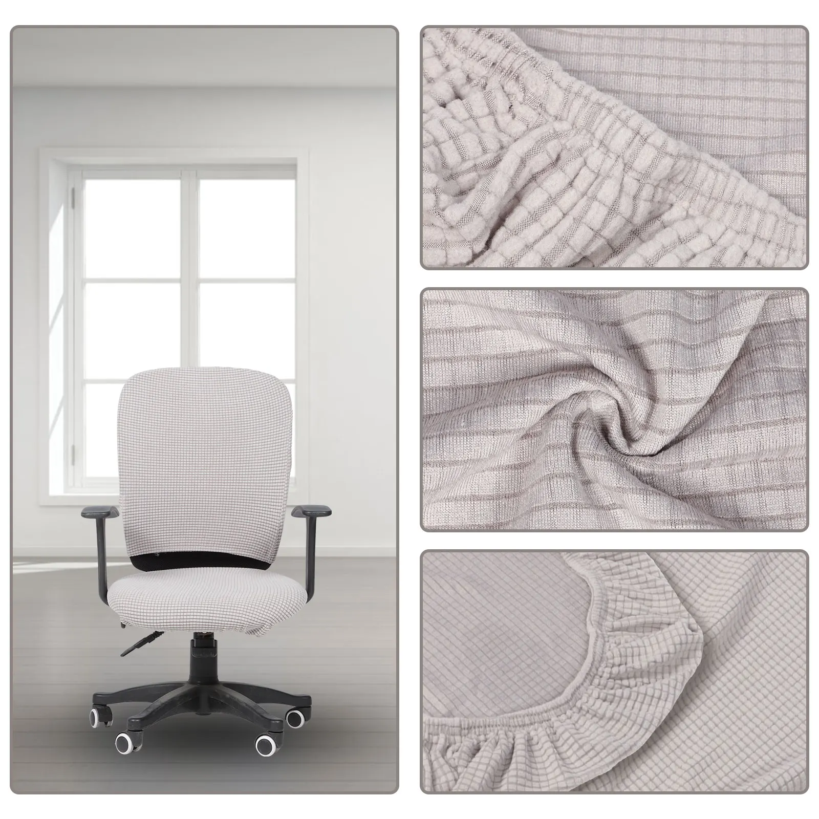 

1 set 1 Set Stretch Office Cover Computer Chair Slipcover Elastic Seat Back Protector Removable Chair Covers For Desk Rotating