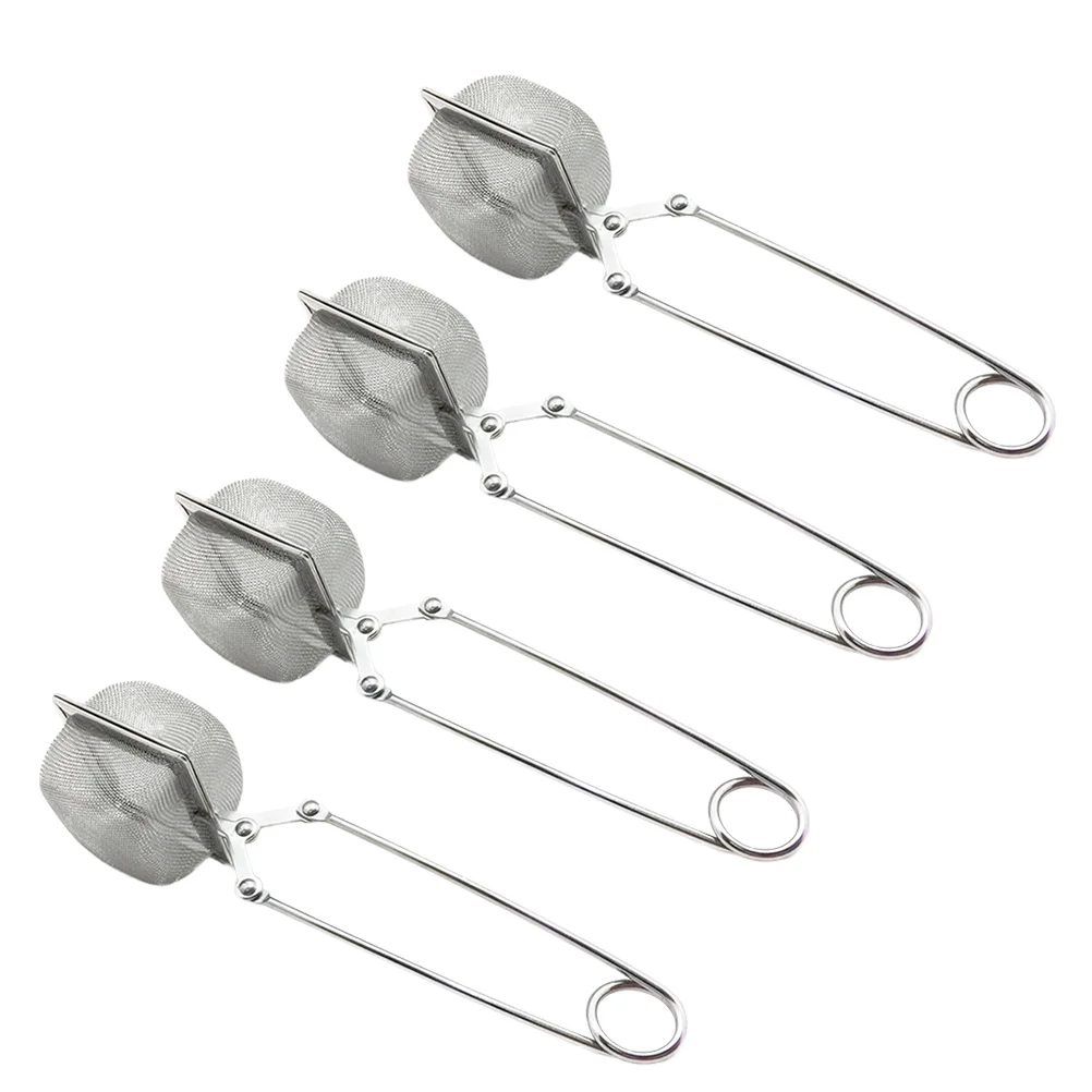 4 Pcs Square Tea Strainer Stainless Steel Filter Cup Ball Reusable Mesh Portable Coffee Teapot