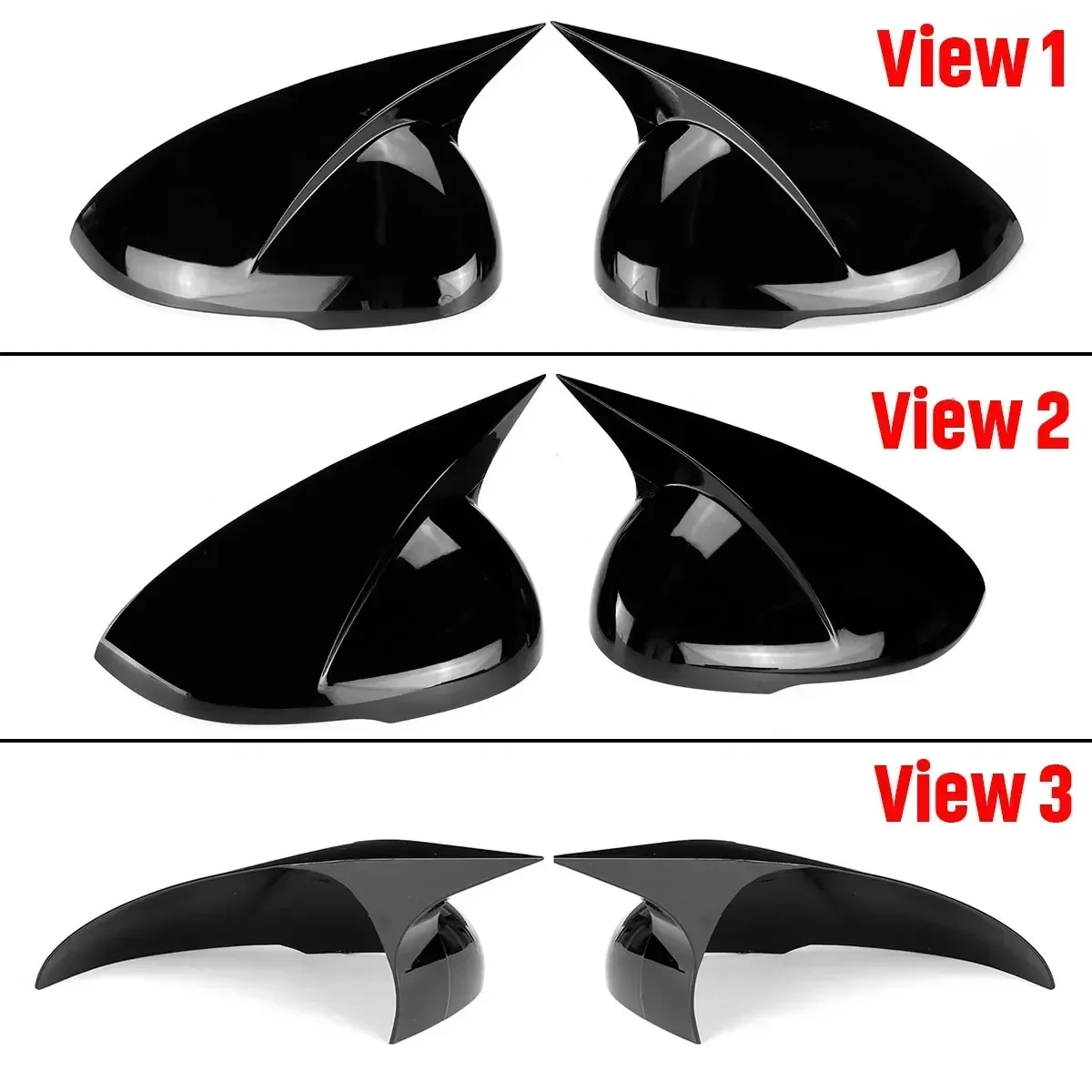 1 Piar Rearview Cover Side Door Mirror Caps Protector for KIA K5 Optima 2020 2021 Carbon Fiber Glossy Black