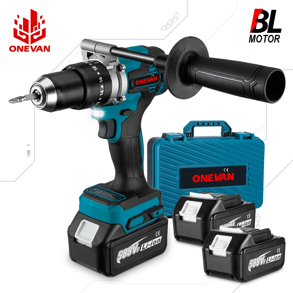 ONEVAN 1500 W Bürstenlosen Elektrischen Schlagbohrmaschine 650 NM Akkuschrauber Platten Boden