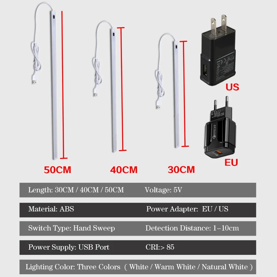 1pc Sensor Sensing Hand Sweeping Smart LED Light Energy Saving Light For Wardrobe Stairs Pantry Cabinet Bowl Cabinet Bed Locker