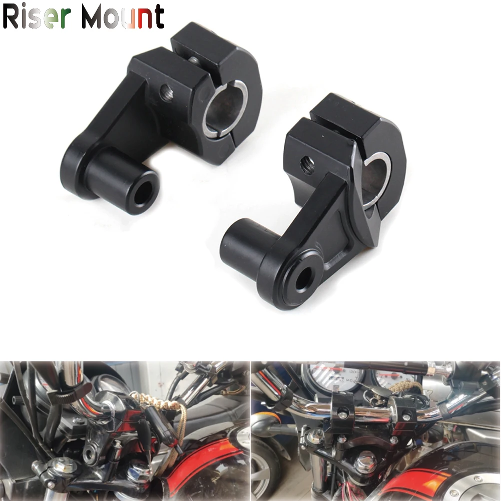 Universal Motorcycle Handlebar Clamps Riser add 5.5cm height for 22mm 28mm Bars Clamp 2 Inch Pivoting For CRF YZF Supermoto