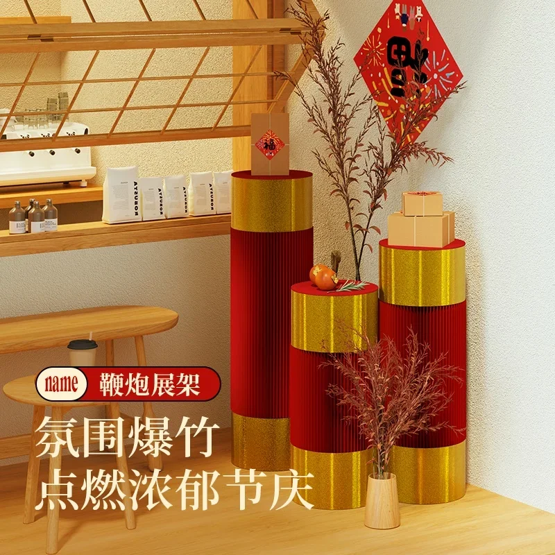 стенд, Окно Весеннего Фестиваля Года Змеи, витрины, декоративные колонны, витрины