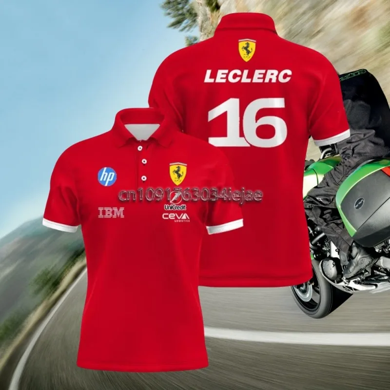 

MOTO-Formula1 Racing Team Men's Polo shirt, 3D Printed, Breathable Summer Short Sleeve Street Style Casual Sweatshirt