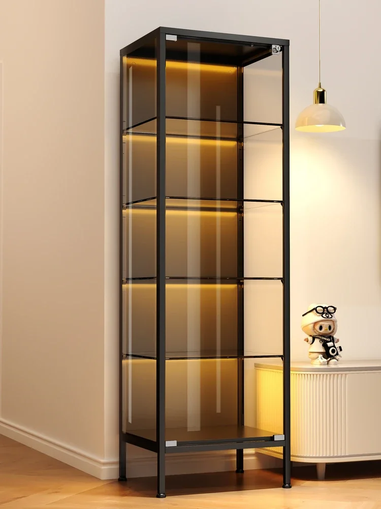display cabinet with light lock Glass cabinet Dust-proof storage shelf Suitable for Lego toy model display cabinet Wine c